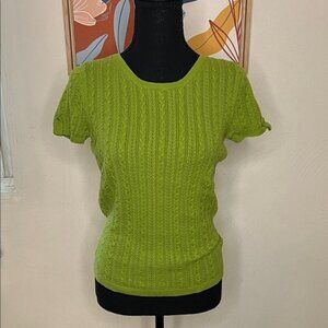 Talbots Cable Knit Crewneck Sweater Top Size S